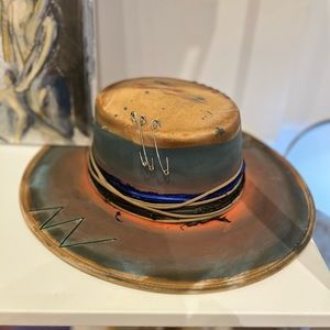 ATOUSA G Yarn Embroidery Feather Hat